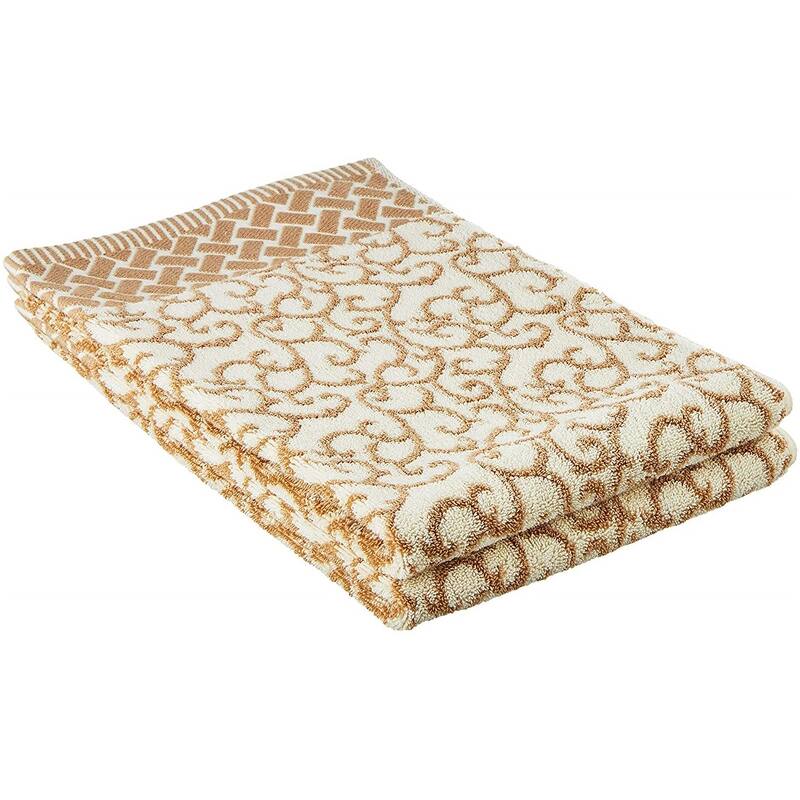 Violet Linen Swirl Pattern, 100% Cotton Highly Absorbent Jacquard Fashion Towel, 20" by 30", Hand Towels, Set of 2 - 20" X 30"