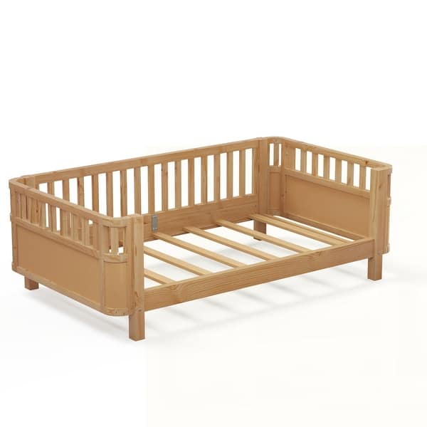 Wood Low Profile Bed with Rails