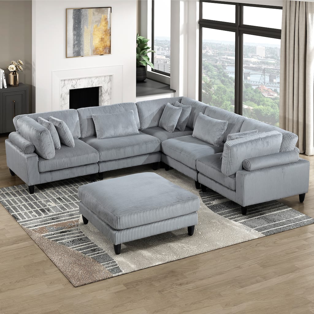 Jonas 6-Piece Modular Sectional Sofa with Ottoman