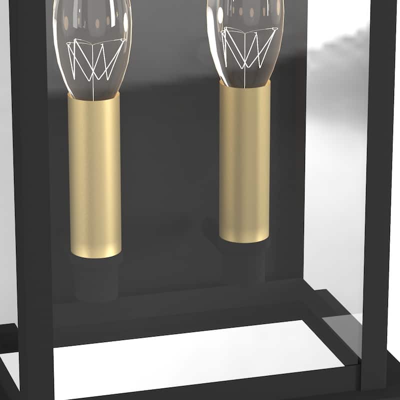 Maxax 12.8" Black Metal Outdoor Wall Lights ( Set of 2 ) - N/A