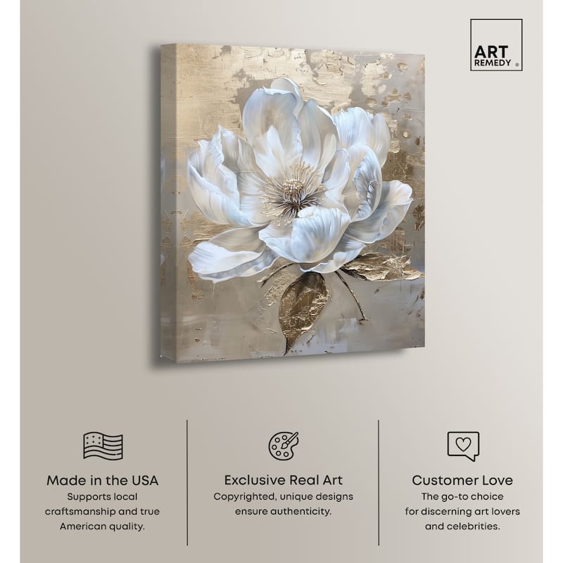 Art Remedy Athenas Flower Gallery Wrapped Floral Fine 1 Piece Canvas Wall Art