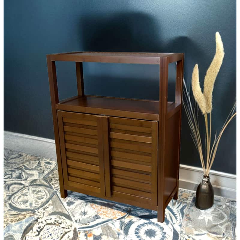 Porch & Den Burning Tree Solid Bamboo 2-door Spa Utility Cabinet - Caramel
