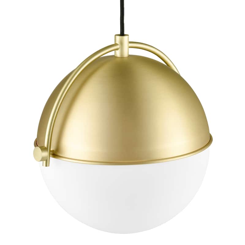 Light Society Sara Pendant Light - Brushed Brass/White