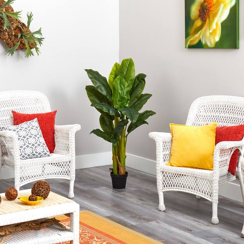 Artificial Banana Tree 4ft Real Touch Indoor Plant Decor - Green - 61 Inches and Over