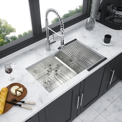 Undermount Double Bowl Kitchen Sink (50/50) with 9 Inch Deep Sink