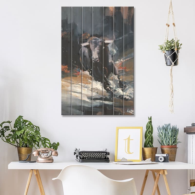 Tempest II Print On Wood by Zil Hoque - Multi-Color
