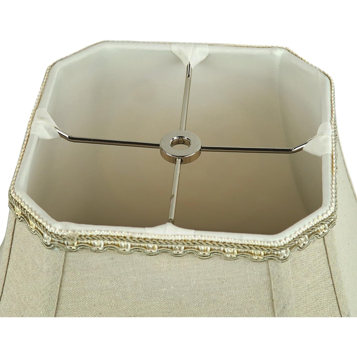Bell Rectangle Cut Corner Linen Lampshade with Lace Trim - Picture 14 of 14
