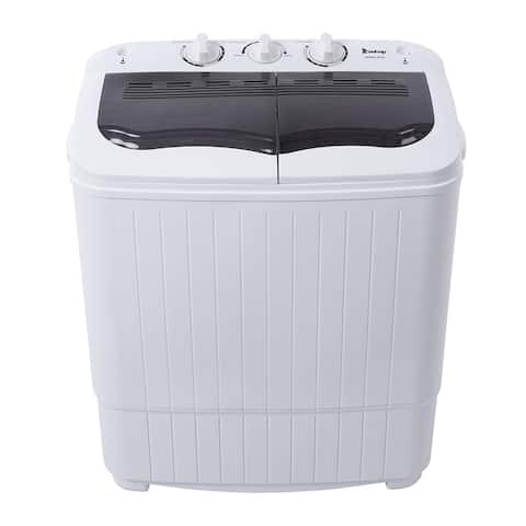 ZOKOP 14.3lbs Compact Semi-Automatic Twin Tube Washing Machine - 21.26" x 13.78" x 25.20"