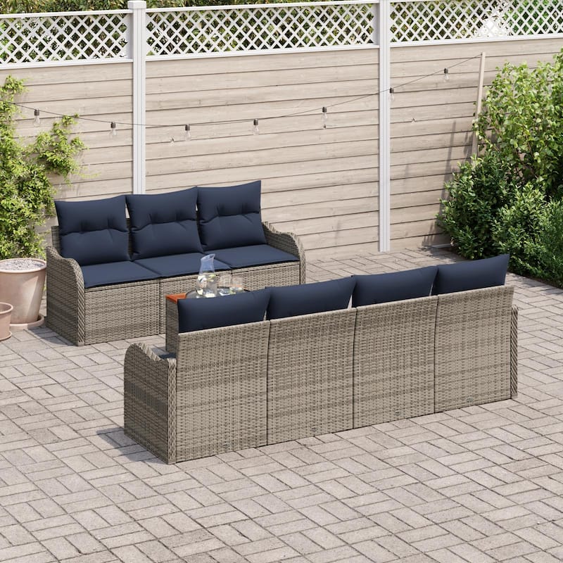 vidaXL 8 Piece Garden Sofa Set with Cushions - 90.9×24.4×27.2
