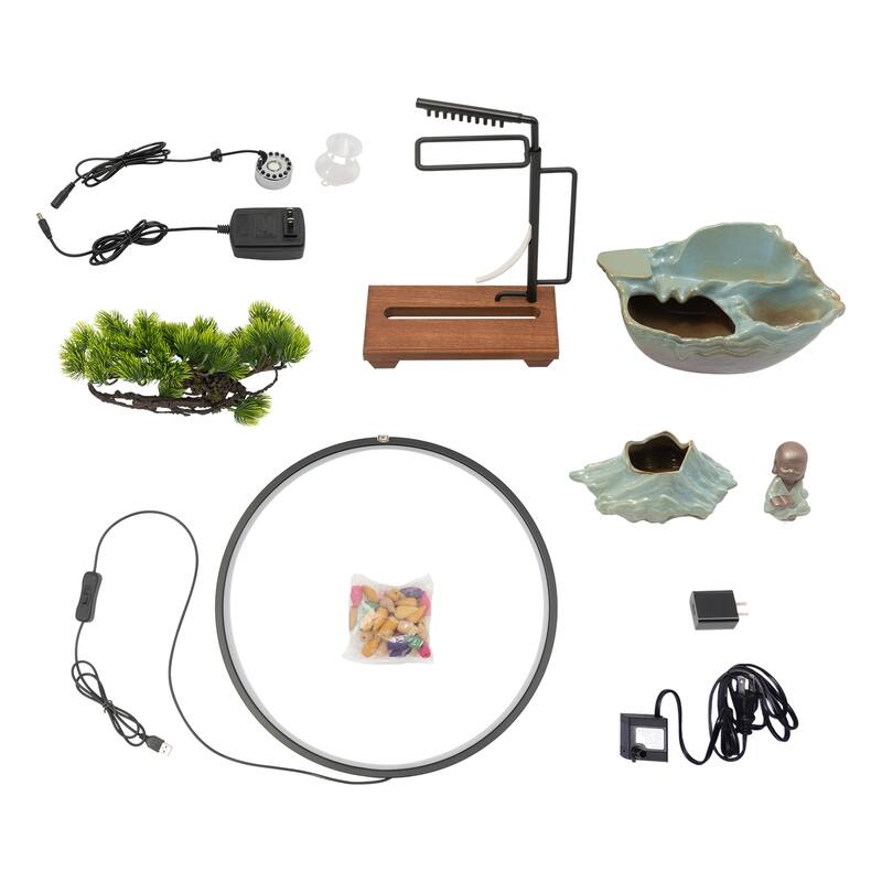 Tabletop Water Fountains Indoor Waterfall with LED Light Bed Bath & Beyond 37720619