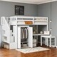 preview thumbnail 2 of 58, Space-Saving Multifunctional Wood Loft Bed for Kids, Twin Size