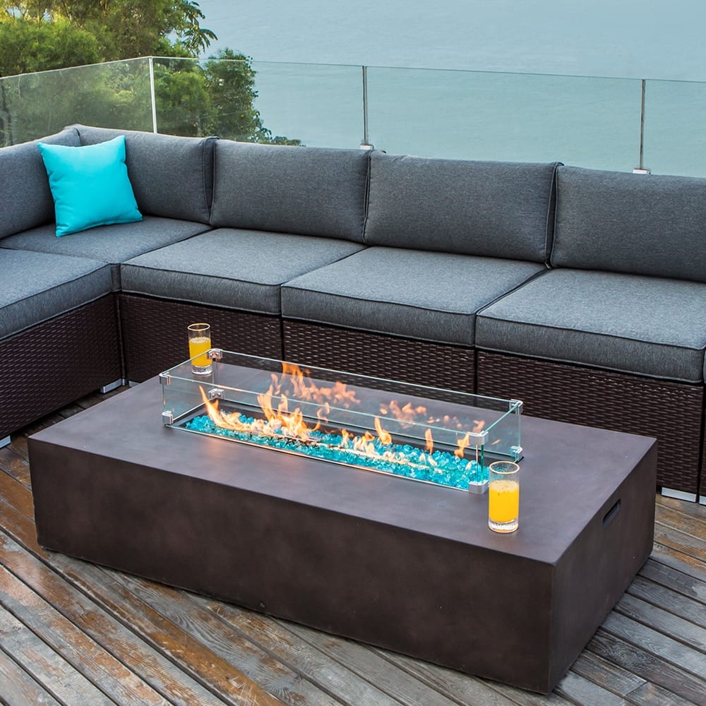COSIEST 56'' Outdoor Propane Rectangular Fire Pit Table