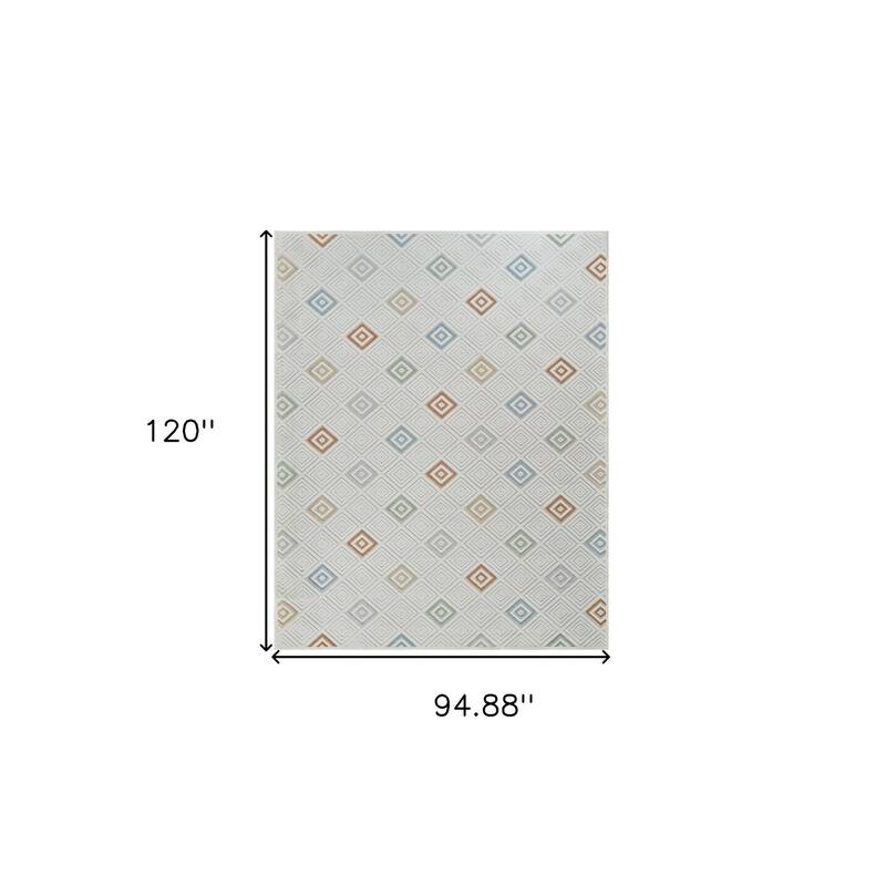 Elto Modern Geometric Weather Resistant Trendy Modern Outdoor Rug