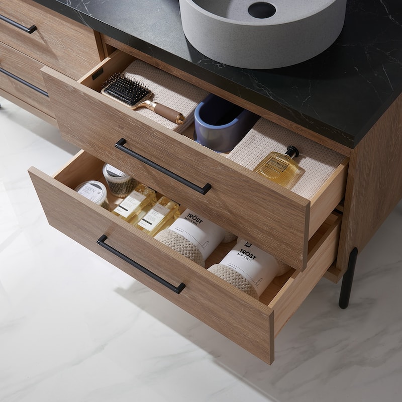 Trento Bath Vanity with Sintered Stone Top with Concrete Sink (C)