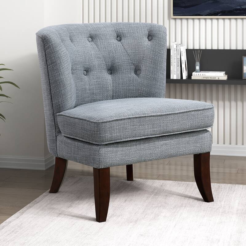 Astor 26" Textured Accent Chair - Button-tufted Chair Back
