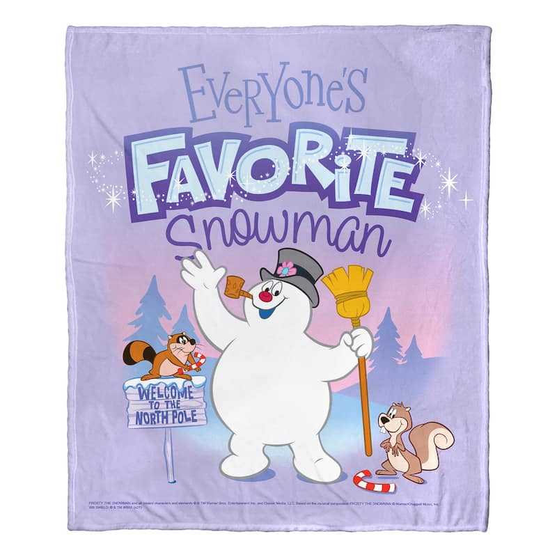 Warner Brothers Frosty the Snowman Everyones Favorite Snowman Silk Touch Throw Blanket