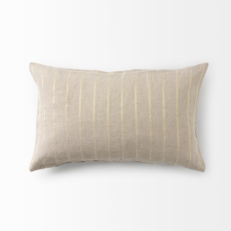 Danika 13.0L x 21.0W x 0.2H Beige Fabric Decorative Pillow Cover