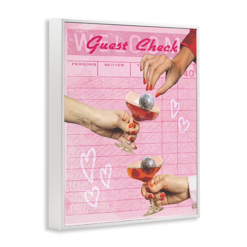 Stupell Cheers over Guest Check Framed Giclee Art Design By Lil' Rue