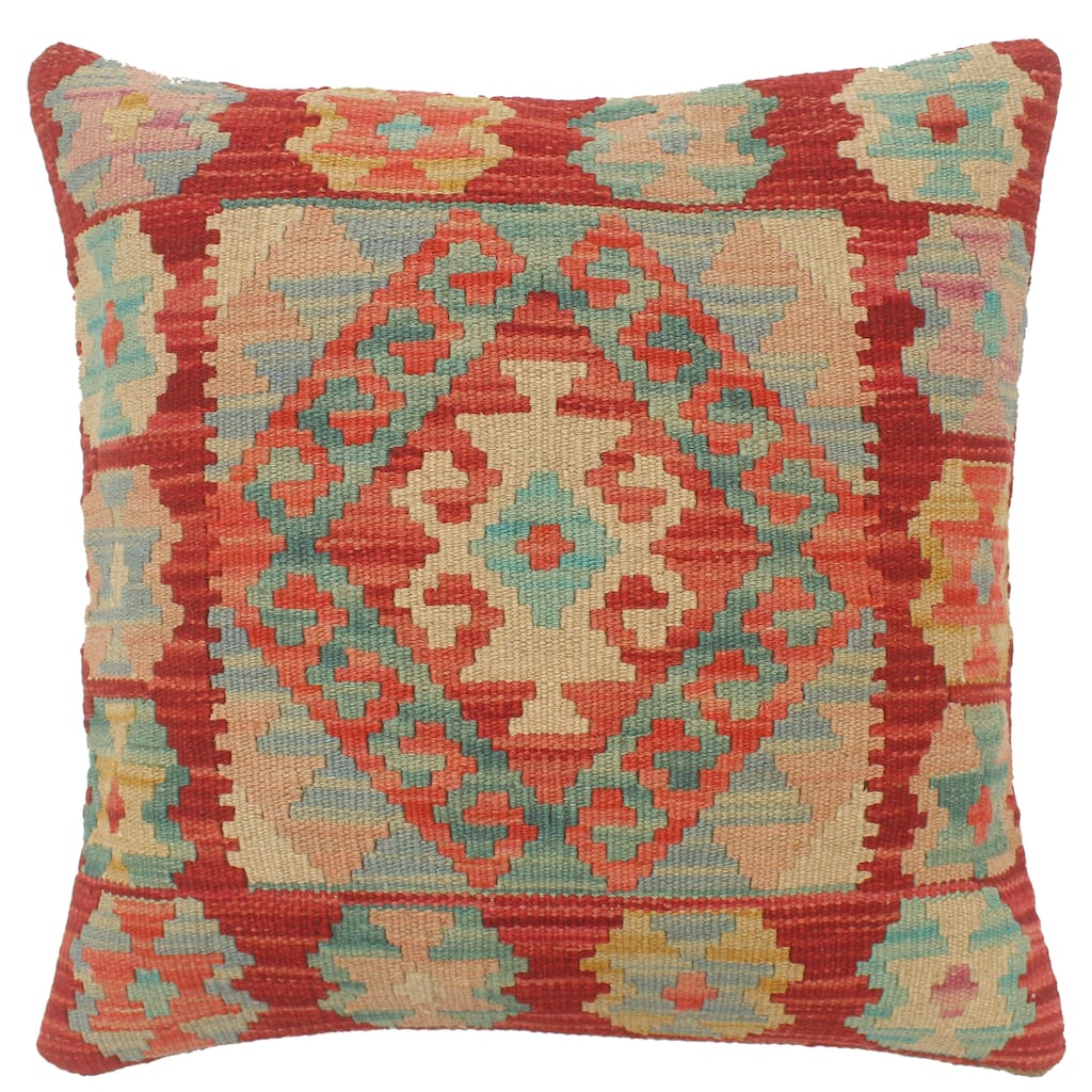 Rustic Turkish Abbott Hand Woven Kilim Pillow