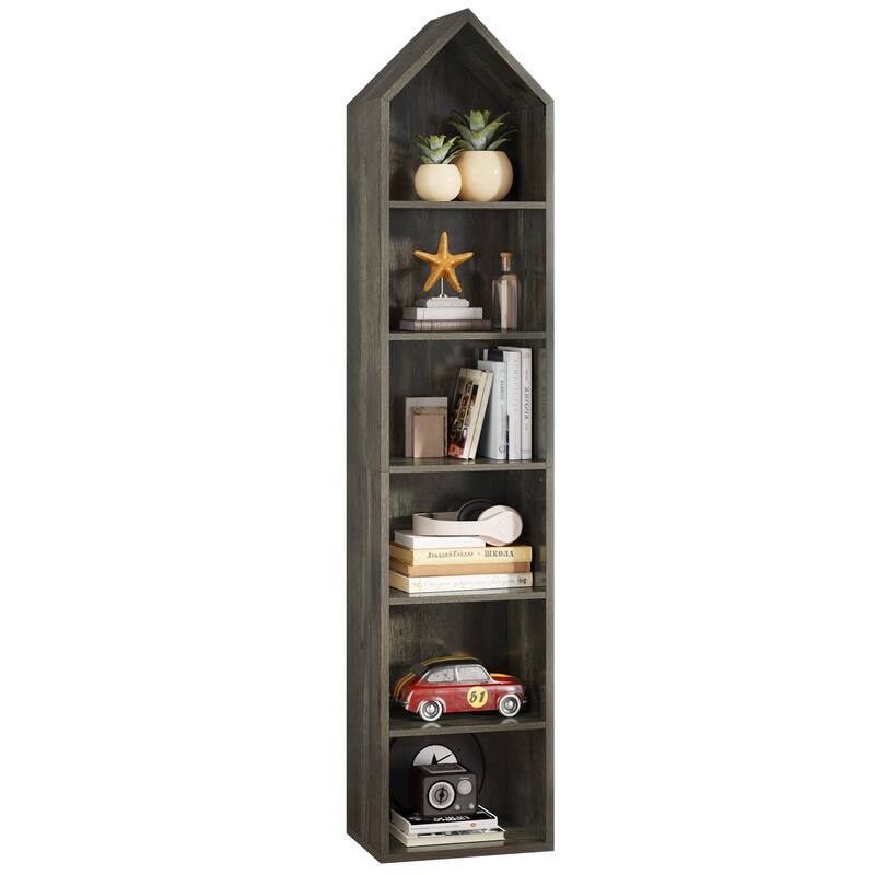 Moasis 6 Tier Tall Narrow Bookshelf and Bookcase Cube Storage Organizer