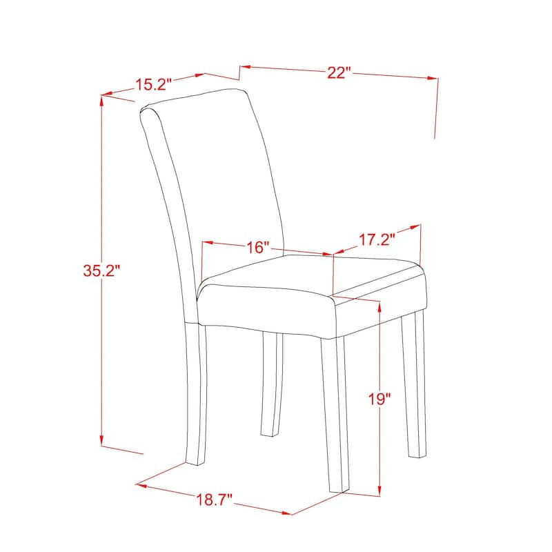 East West Furniture Dinette Set- a Wood Dining Table and Grey Parson Dining Room Chairs, Walnut (Pieces Options)