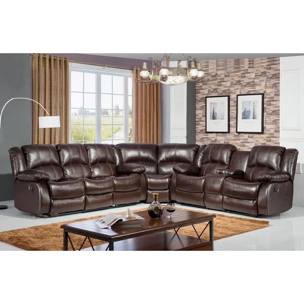 Lifestyle Collection Leather Reclining Sectional Bed Bath & Beyond 38867281