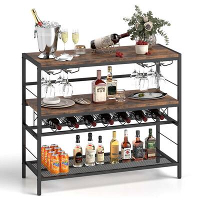 Costway 41" Wine Rack with 4 Glass Holders Wide Countertop Middle & - See Details