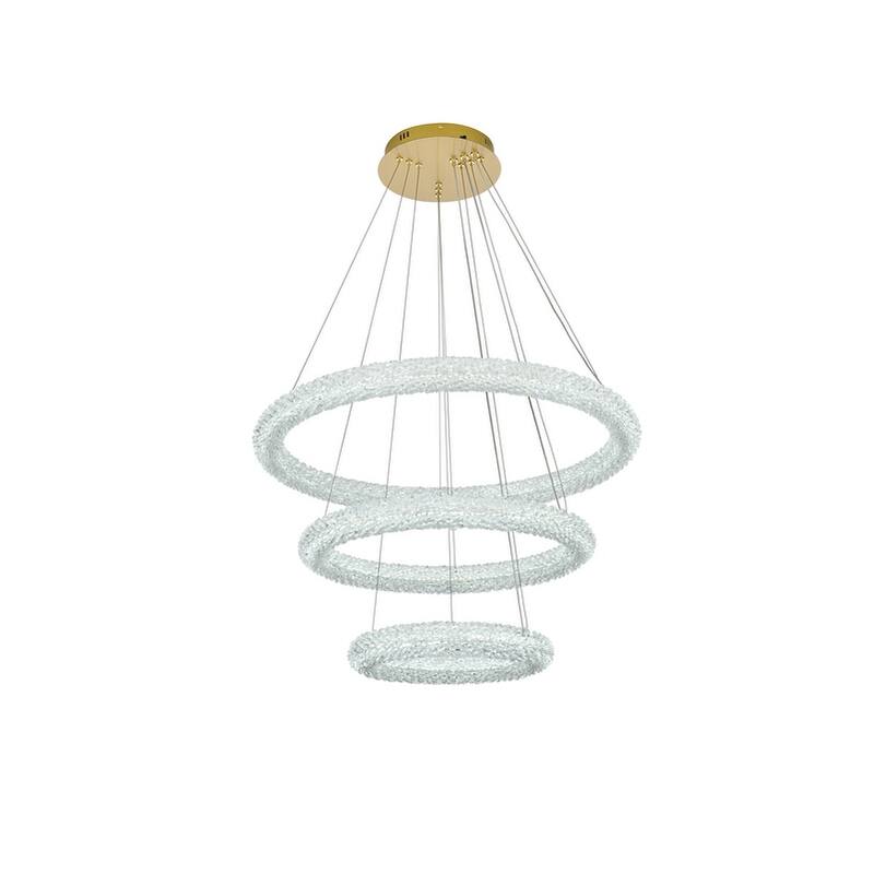 Elegant Lighting 3800G3L Bowen 32" Wide LED Crystal Ring Chandelier -