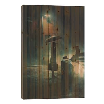 Nocturnal Rendezvous Print On Wood by Adam Cousins - Multi-Color