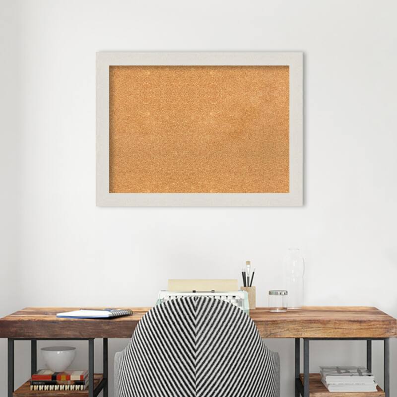 Rustic Plank Narrow Framed Natural Corkboard Bulletin Board