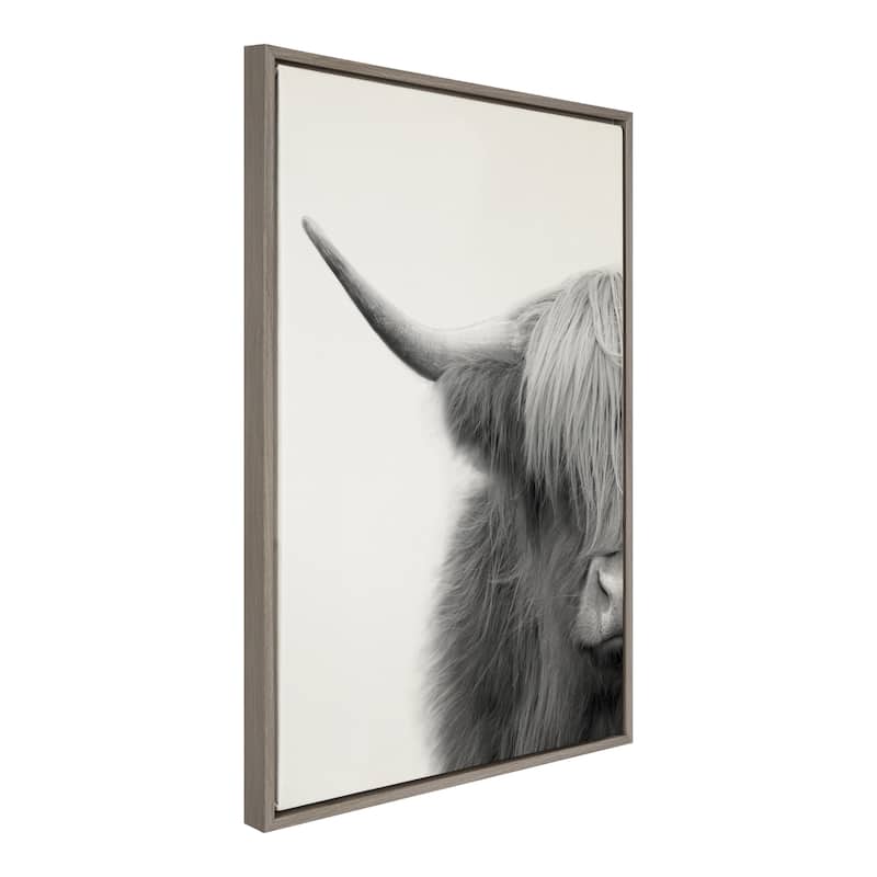 Kate and Laurel Sylvie Cow Framed Canvas by The Creative Bunch Studio