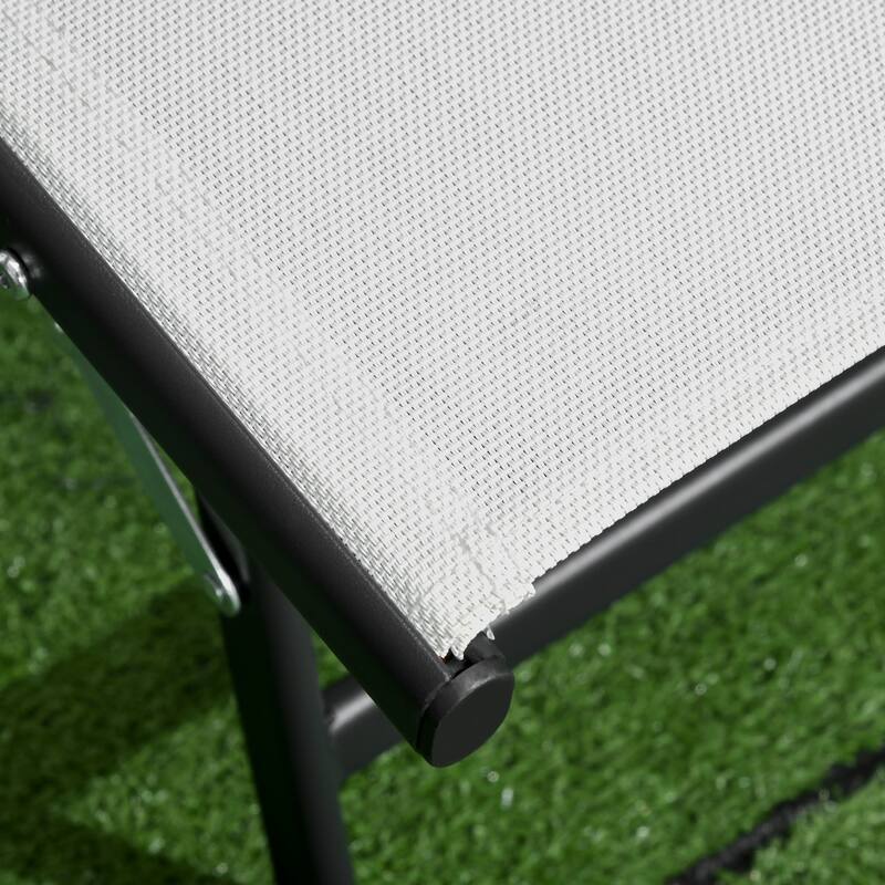 Outsunny Patio Chaise Lounge Chair Set of 2, 2 Piece Outdoor Recliner with Wheels, 5 Level Adjustable Backrest