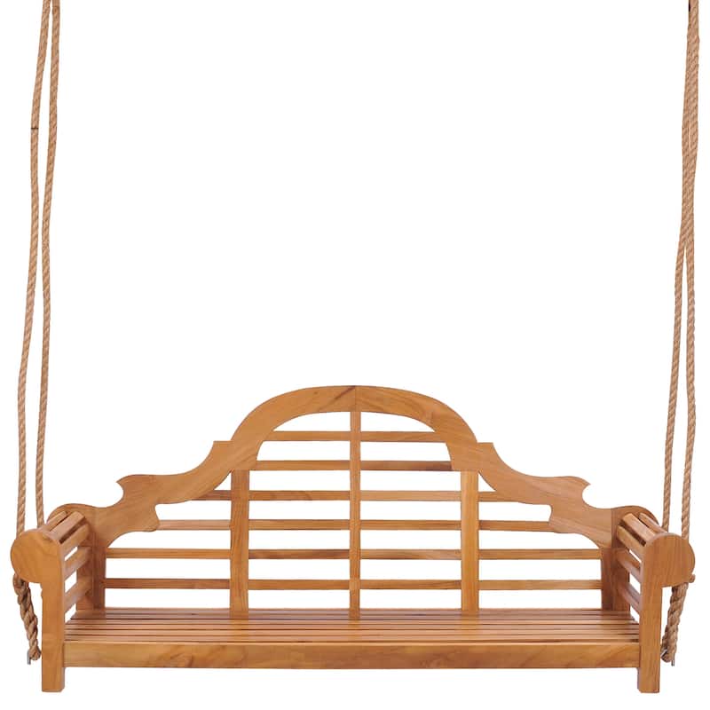 Chic Teak Lutyens Teak Wood Double Outdoor Porch Swing, 66 inch