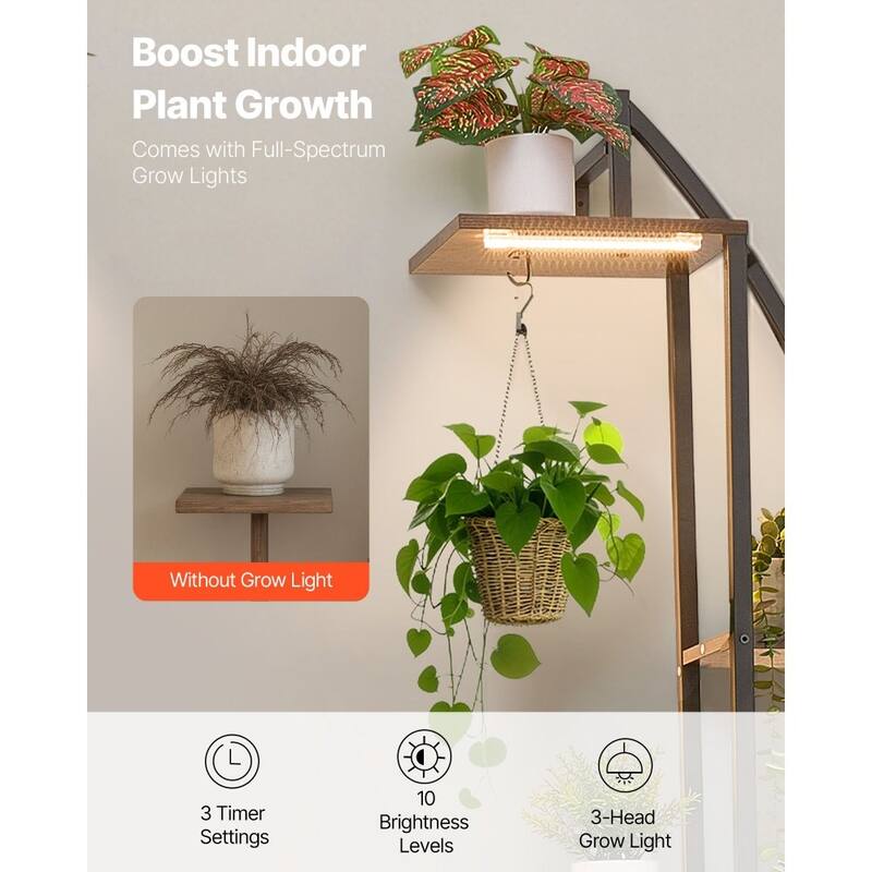 Plant Stand Indoor with Grow Lights 2 Pack 63" Tall 6-Tier Plant Shelf