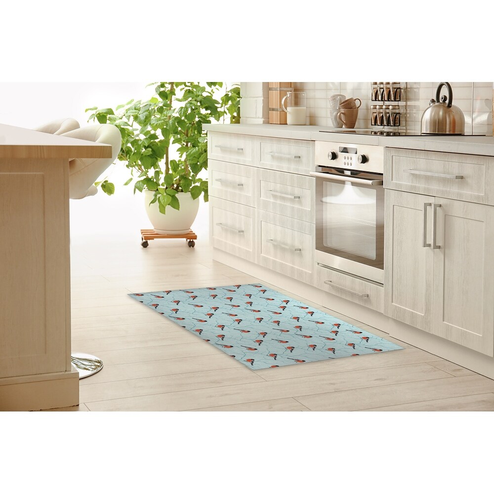 J&V Textiles Brown Tile 19.6 in. x 55 in. Anti-Fatigue Kitchen Runner Rug Mat