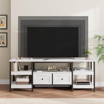 Rustic 63" TV Stand Media Console with 2 Drawers Entertainment Center for TVs Up to 65" - N/A