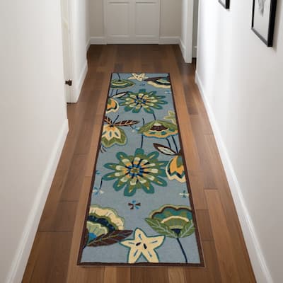 Gexa Abstract Stain Resistant Low Pile Area Rug By HomeRoots - 96' X '27' X '0.25