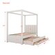 preview thumbnail 4 of 18, Upholstered Canopy Platform Bed with Trundle and Storage Drawers,Solid Wood Canopy Platform Bed Frame