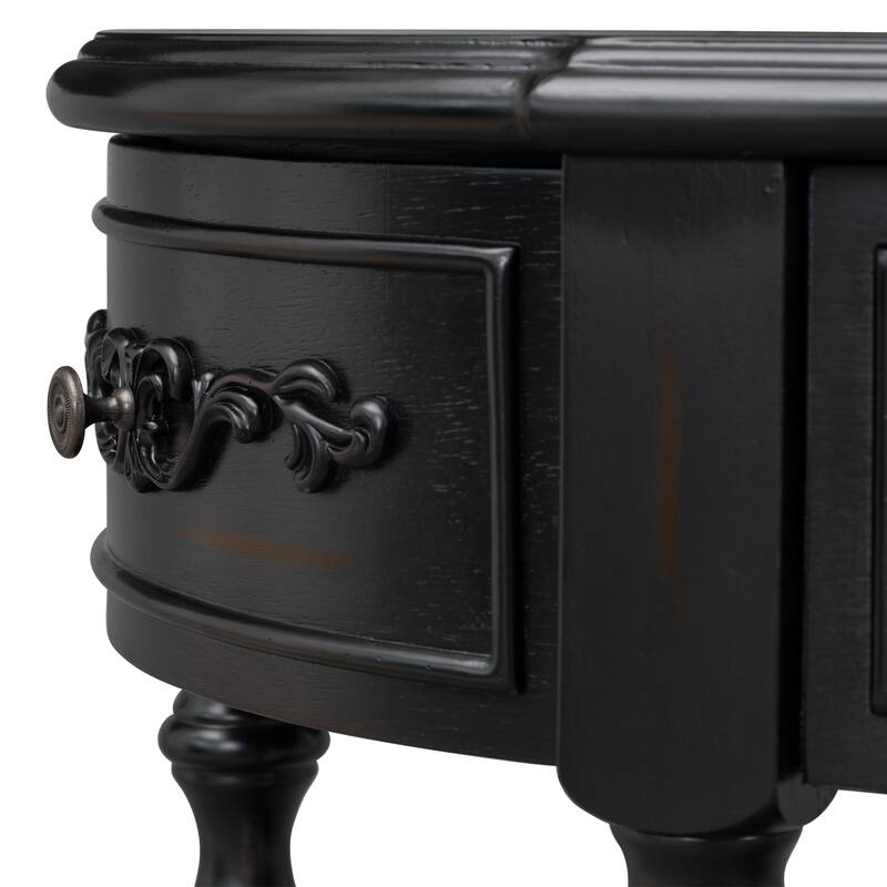 Modern Curved Console Table with 4 Drawers and 1 Shelf