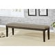 preview thumbnail 1 of 3, Transitional Style Padded Dining Bench in Espresso and Warm Gray