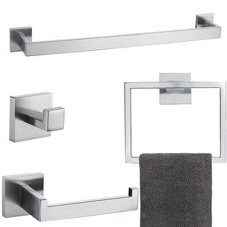 Brushed 4-Piece Bathroom Hardware Set Premium Stainless Steel Bath ...