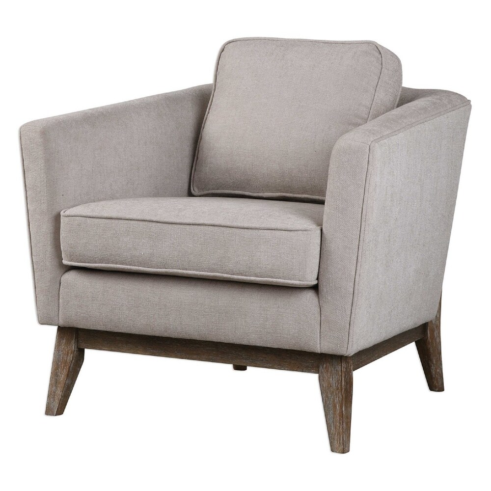 Overstock 28 inch Neutral Beige Linen Blended Fabric Chair (Beige)