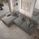 preview thumbnail 33 of 132, 118" W Corduroy L-shape Modular Sectional Sofa with Pillows