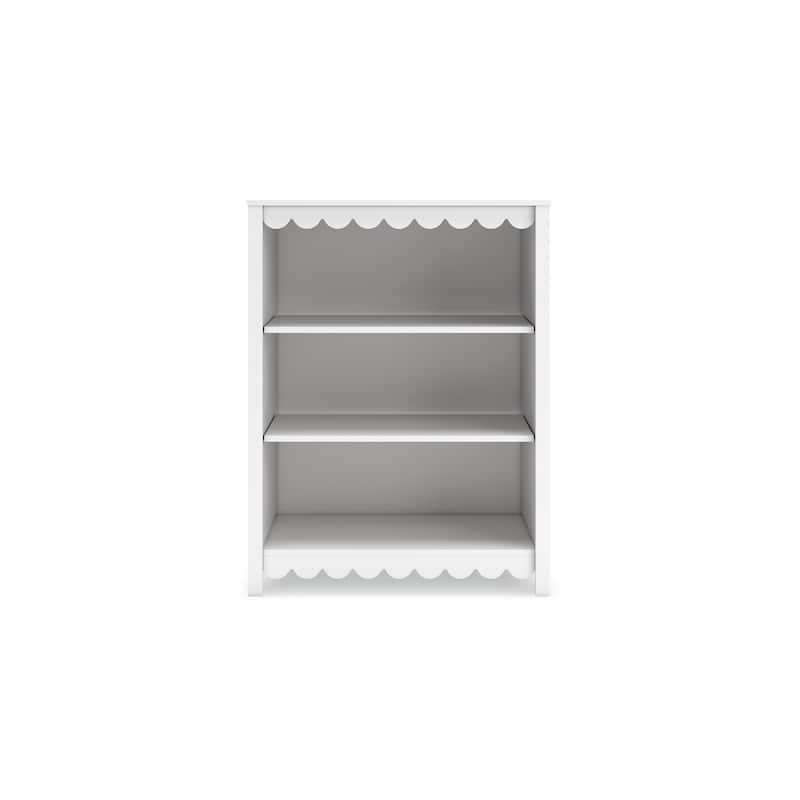 Kally Standing Bookcase, 3 Open Shelves, Matte White Wood, 41 Inch