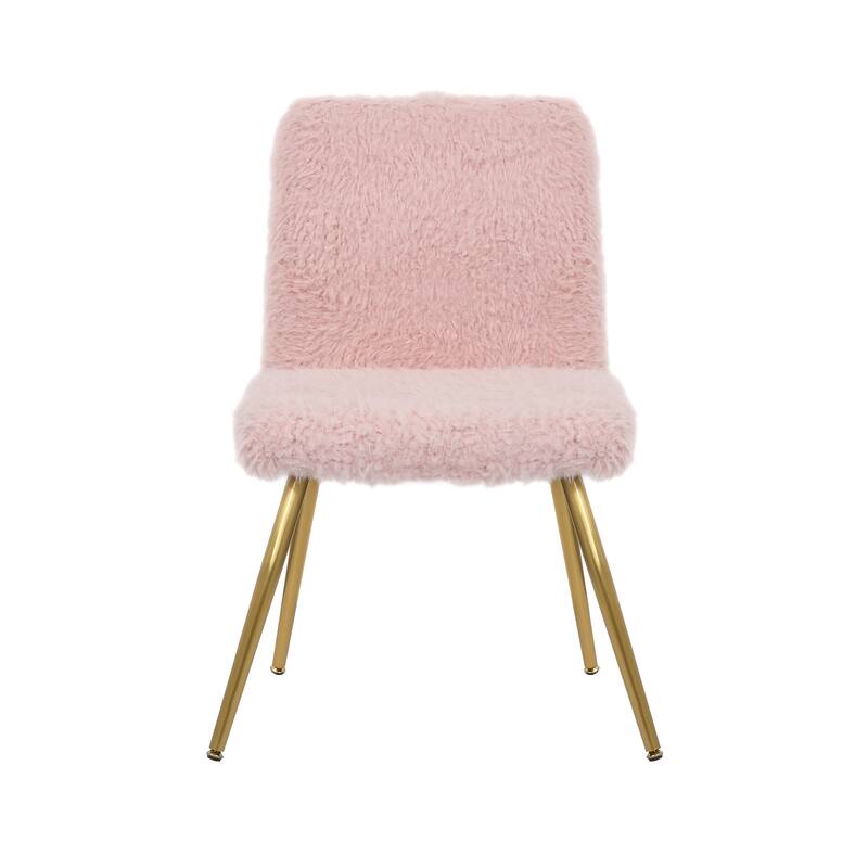 Porthos Home Gwen Dining Chairs, Plush Upholstery, Gold Legs, Armless