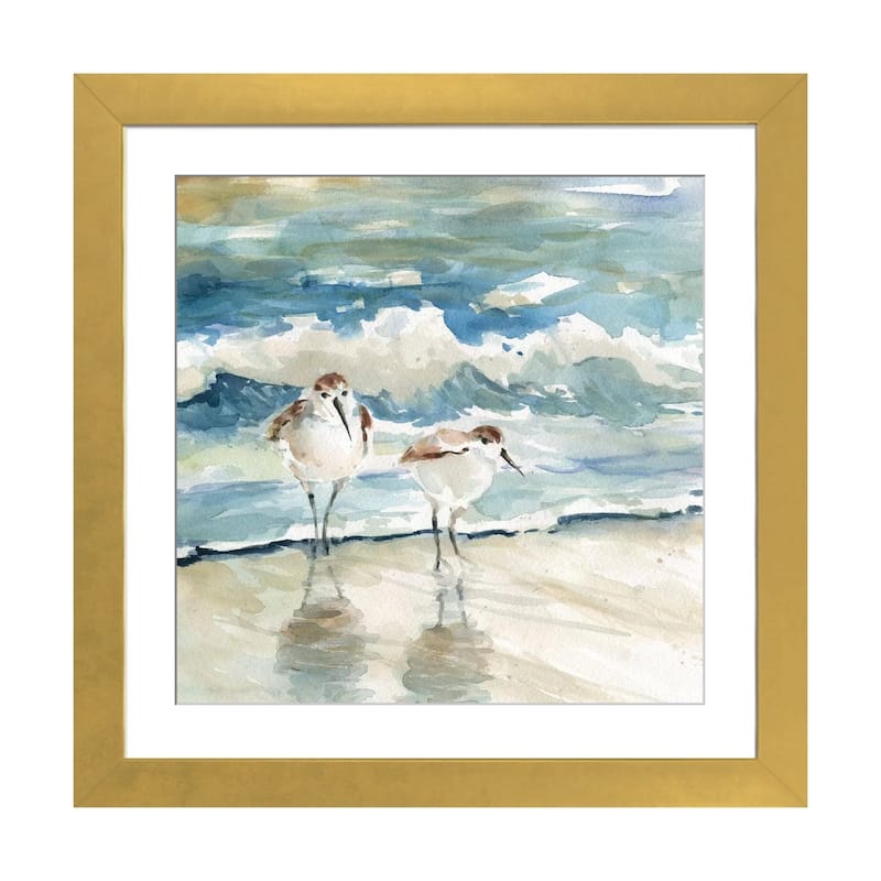 iCanvas "Beach Birds" by Carol Robinson - Gold - 16x16x1