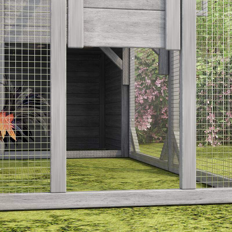 Fir Wood Cat Villa Dual-Story Predator-Safe Outdoor Sanctuary for Pets - 66.5"X72.6“X74.1"