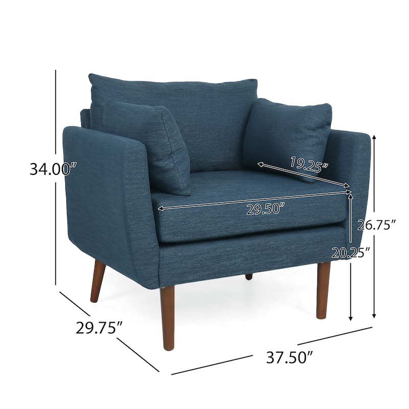 Navy Blue Club Chair Side Chair Accent Chair Upholstered Chair Dining Chair Padded Chair Armchair with Wood Legs