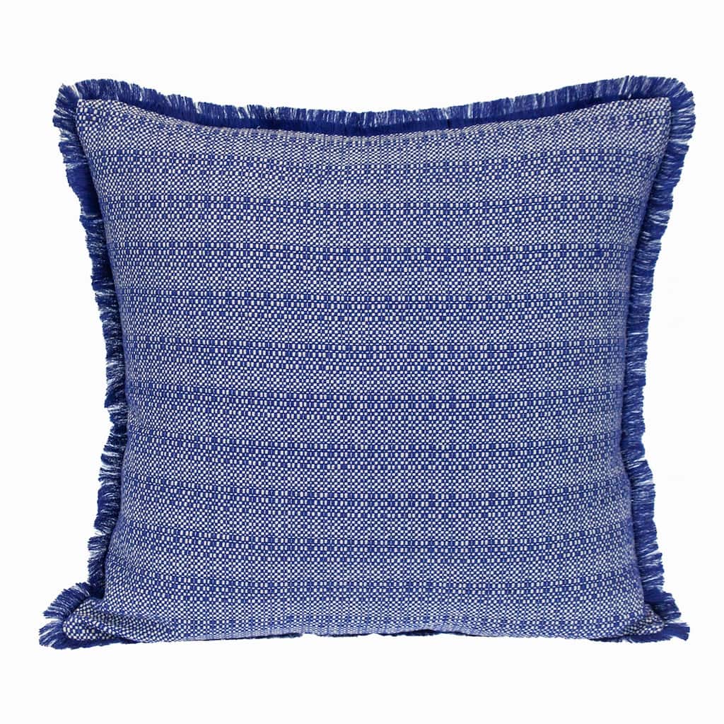 Striped Square Throw Pillow - 24" - Blue and Beige