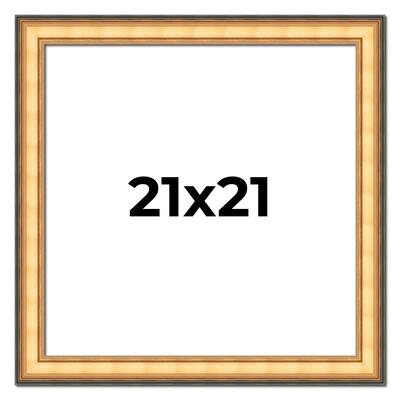 21x21 Frame Gold Plein Aire Solid Wood Picture Frame Width 2 Inches |